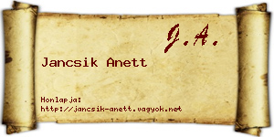 Jancsik Anett névjegykártya