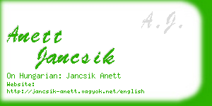 anett jancsik business card